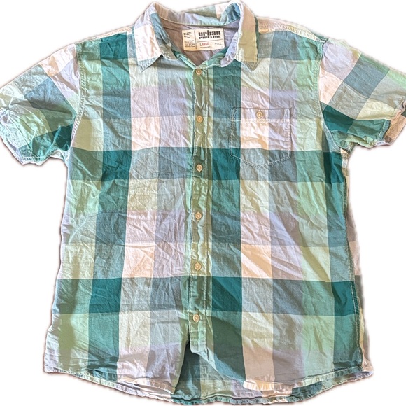urban pipeline Other - Urban Pipeline | men’s Blue and Green Plaid Shirt